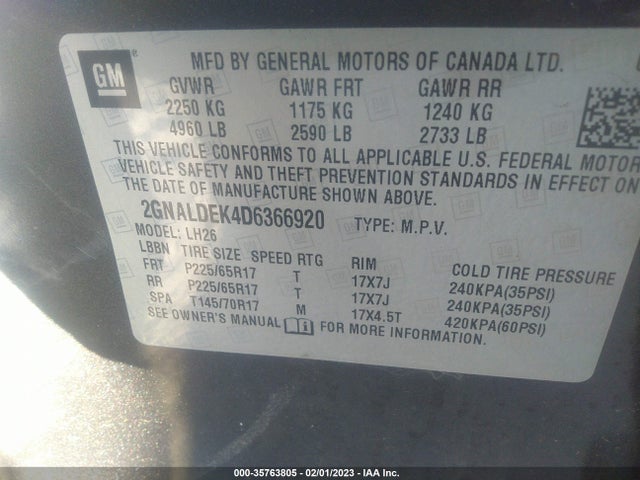 Chevrolet EQUINOX LT 2013 2GNALDEK4D6366920 Image 10