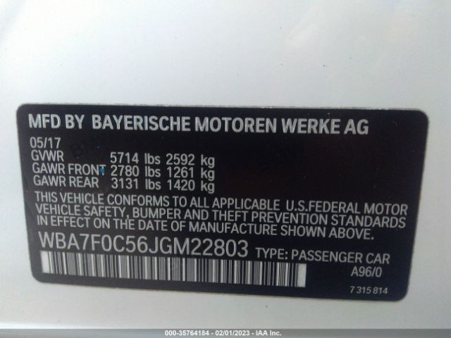 WBA7F0C56JGM22803 BMW 7 Series 750i
