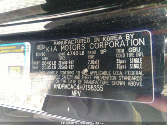 KNDPMCAC4H7198355 KIA Sportage Lx