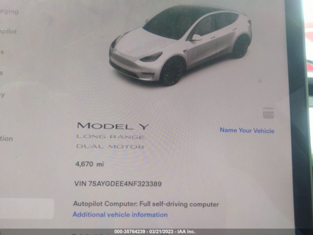 7SAYGDEE4NF323389 Tesla Model Y Long Range