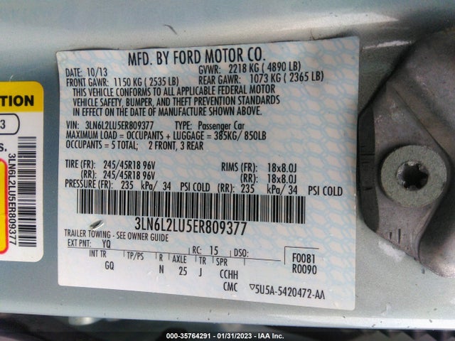 Lincoln MKZ HYBRID 2014 3LN6L2LU5ER809377 Image 10