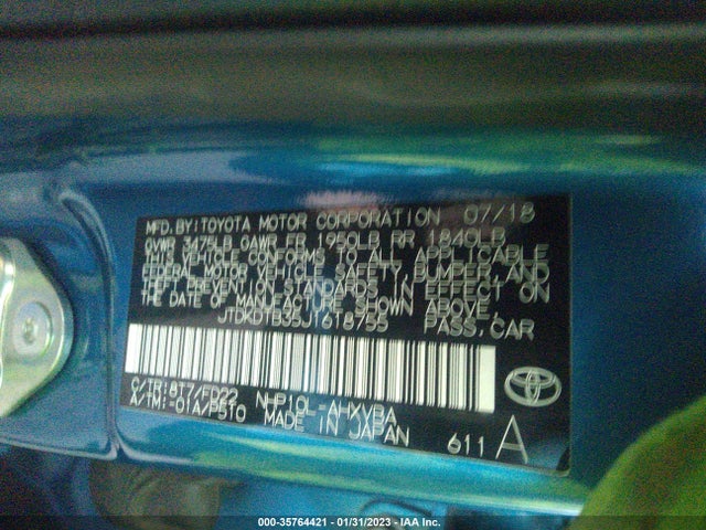 2018 Toyota Prius, VIN: JTDKDTB35J1618755