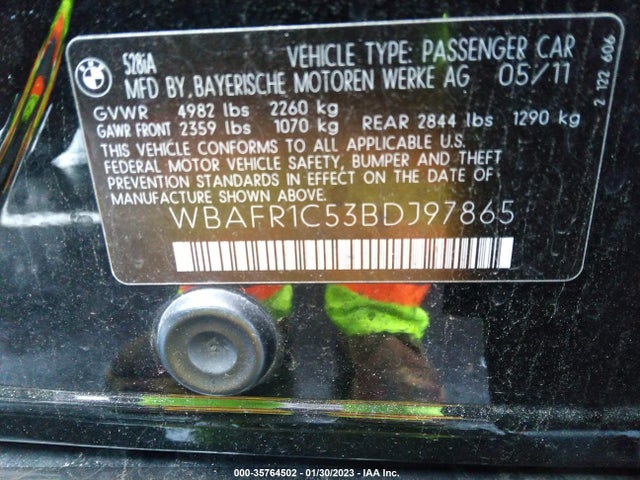BMW 5 Series 528i 2011 WBAFR1C53BDJ97865 Image 10
