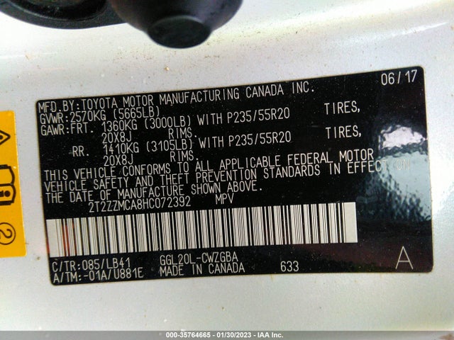 2T2ZZMCA8HC072392 Lexus Rx Rx 350