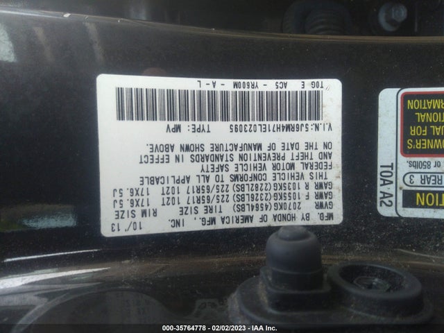 Honda Cr-v Ex-l 2014 5J6RM4H71EL023095 Image 9