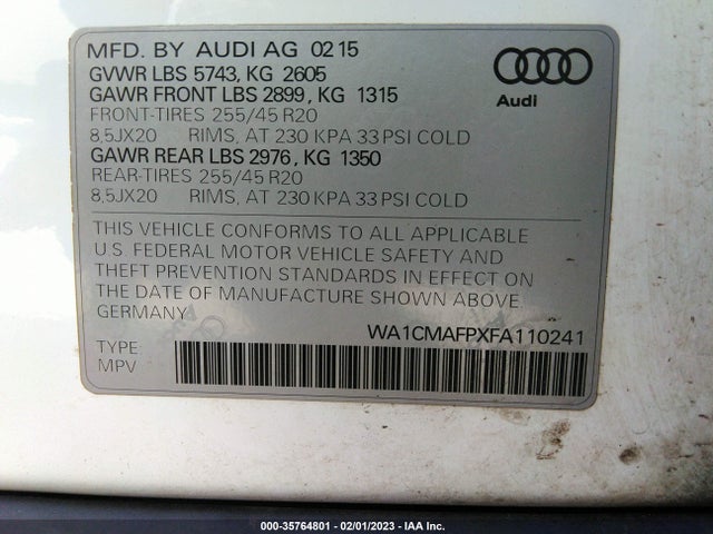 WA1CMAFPXFA110241 Audi Q5 Premium Plus