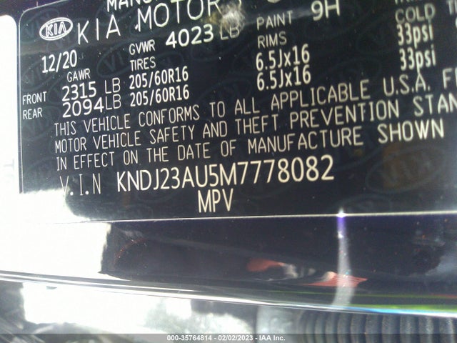 KIA SOUL S 2021 KNDJ23AU5M7778082 Image 10