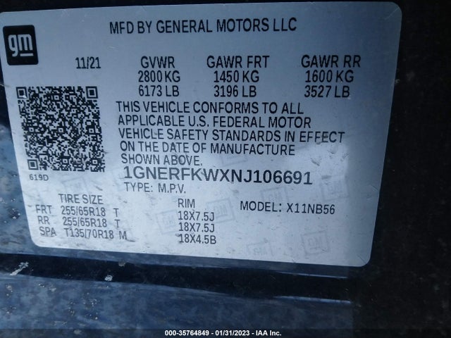 Chevrolet Traverse Ls 2022 1GNERFKWXNJ106691 Image 9