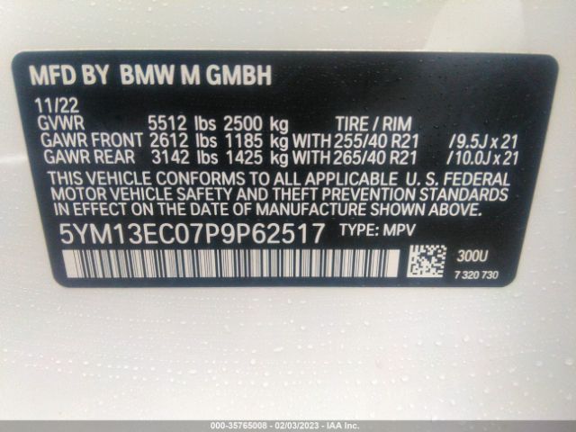 5YM13EC07P9P62517 BMW X3 M