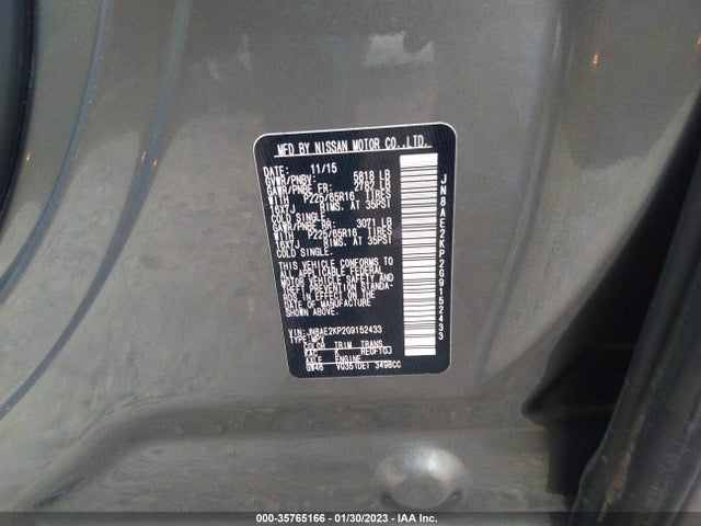 2016 Nissan Quest, VIN: JN8AE2KP2G9152433