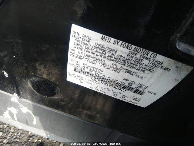 Lincoln MKS 2011 1LNHL9DR5BG605872 Image 10