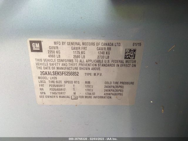 2GKALSEK5F6256852 GMC Terrain Slt