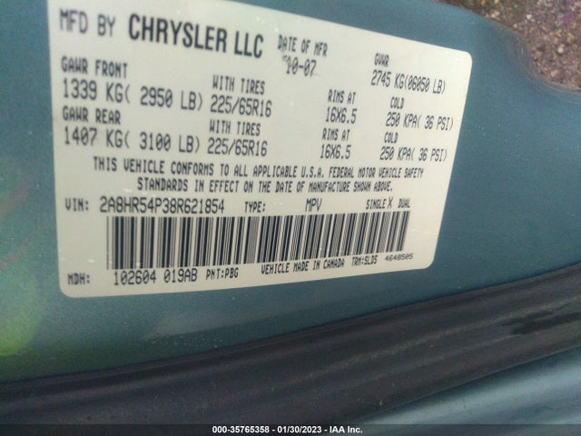 2A8HR54P38R621854 Chrysler Town & Country Touring