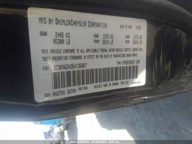 Chrysler 300 C 2006 2C3KA63H26H135807 Image 10