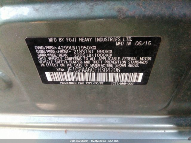 JF1GPAA60FH304206 Subaru Impreza Wagon 2.0i