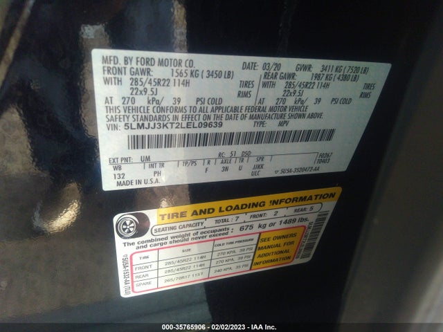 5LMJJ3KT2LEL09639 Lincoln Navigator Reserve L