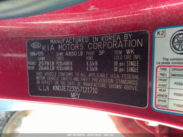 KNDJE723357121710 KIA Sportage Lx/ex