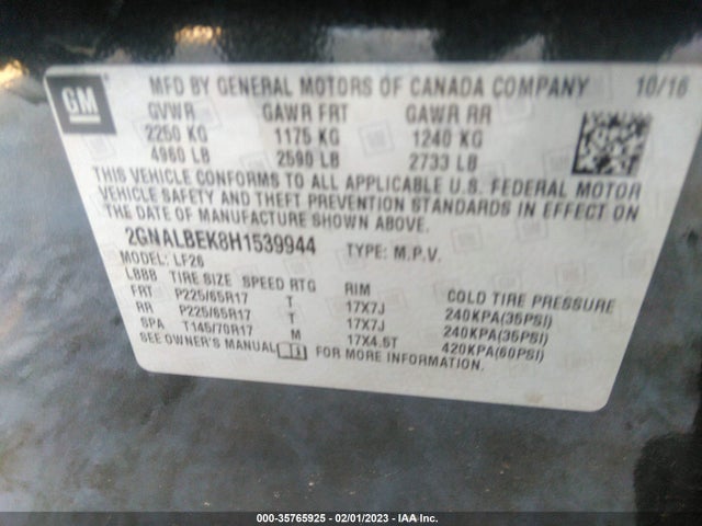 Chevrolet EQUINOX LS 2017 2GNALBEK8H1539944 Image 10