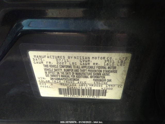 Aukcja sprzedaży 2012 Nissan Sentra 2.0 S, vin: 3N1AB6APXCL623634, numer aukcji: 35765976