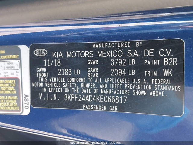 KIA Forte Lxs 2019 3KPF24AD4KE066817 Image 9