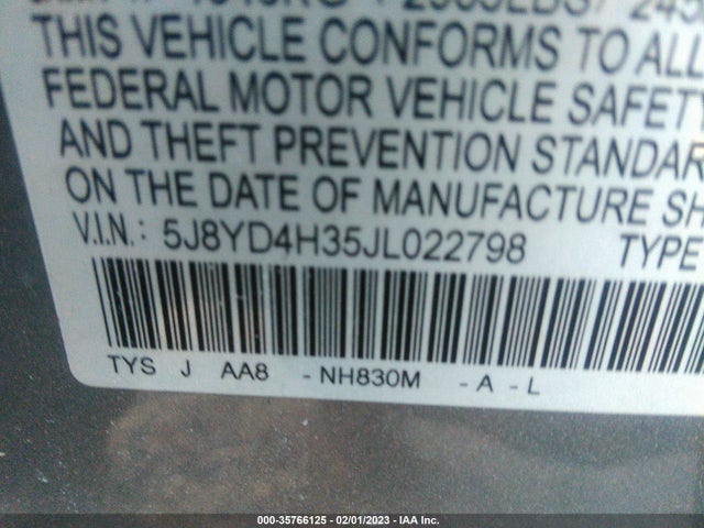 2018 Acura MDX, VIN: 5J8YD4H35JL022798