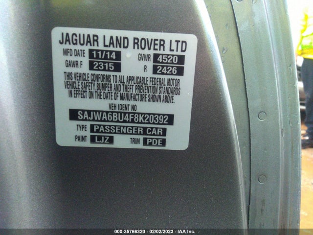 2015 Jaguar F-TYPE, VIN: SAJWA6BU4F8K20392