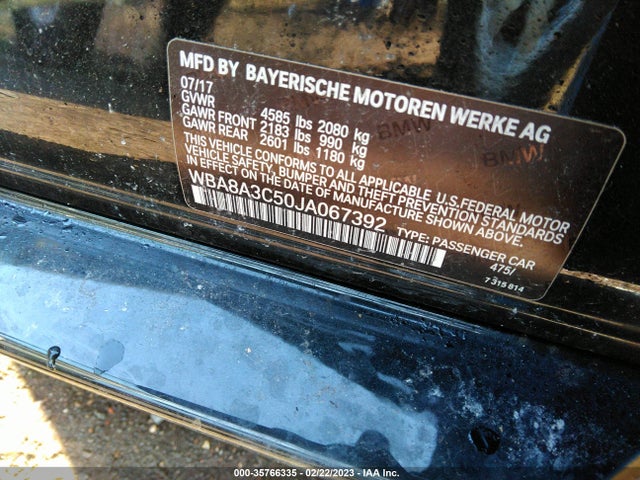 BMW 3 Series 320i Xdrive 2018 WBA8A3C50JA067392 Image 9