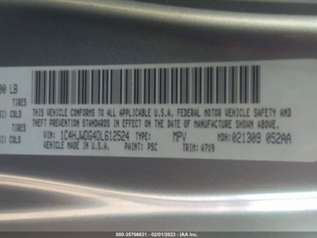 1C4HJWDG4DL612524 Jeep Wrangler Unlimited Sport