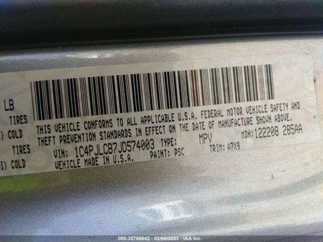 1C4PJLCB7JD574003 Jeep Cherokee Latitude