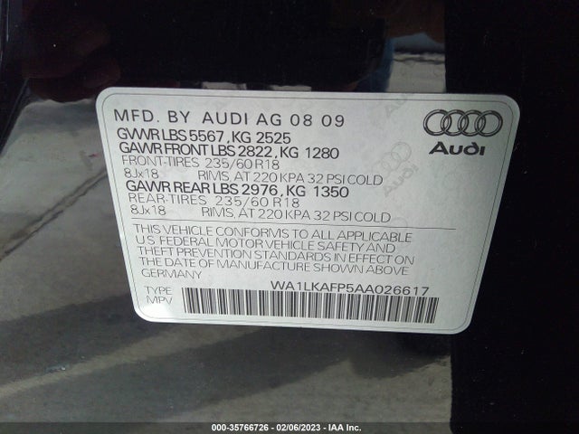 WA1LKAFP5AA026617 Audi Q5 Premium Plus