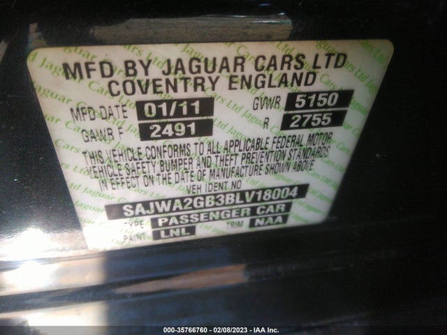 2011 JAGUAR XJ SAJWA2GB3BLV18004 Photo 8