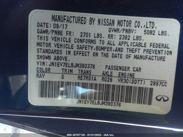 2018 Infiniti Q60, VIN: JN1EV7EL8JM390376