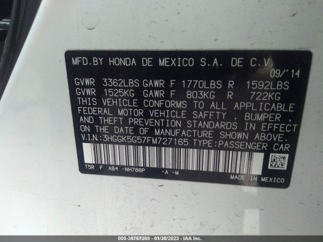 Honda FIT LX 2015 3HGGK5G57FM727165 Image 10