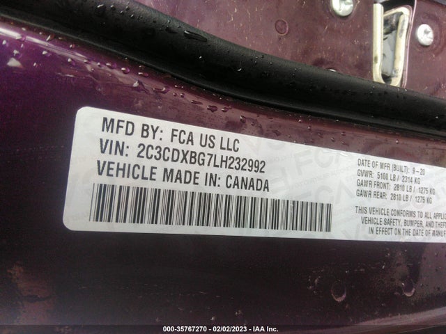 Dodge Charger Sxt 2020 2C3CDXBG7LH232992 Image 9