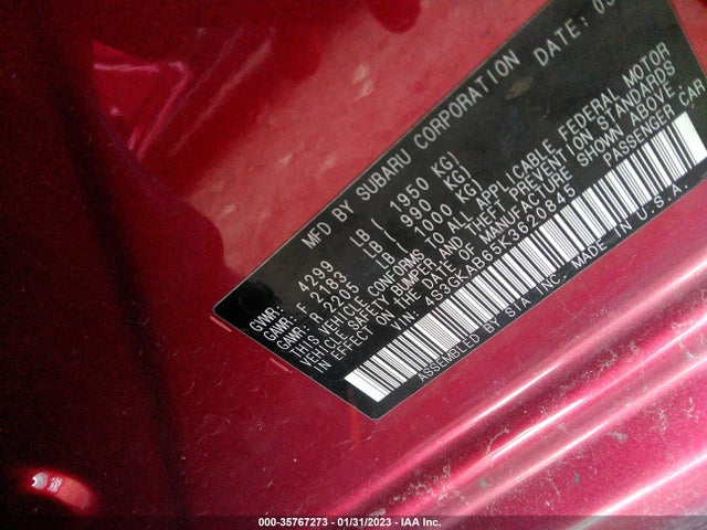Subaru Impreza 2019 4S3GKAB65K3620845 Image 10