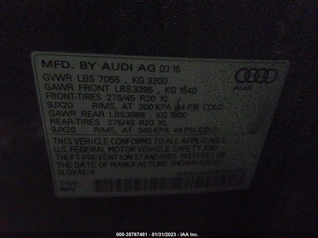 WA1LMAFE4FD021293 Audi Q7 3.0l Tdi Premium Plus