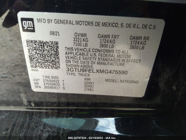 3GTU9FELXMG475590 GMC Sierra 1500 Denali