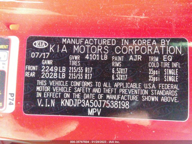 KNDJP3A50J7538198 KIA SOUL +