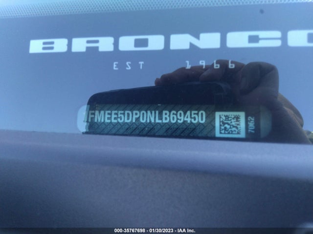2022 Ford Bronco, VIN: 1FMEE5DP0NLB69450