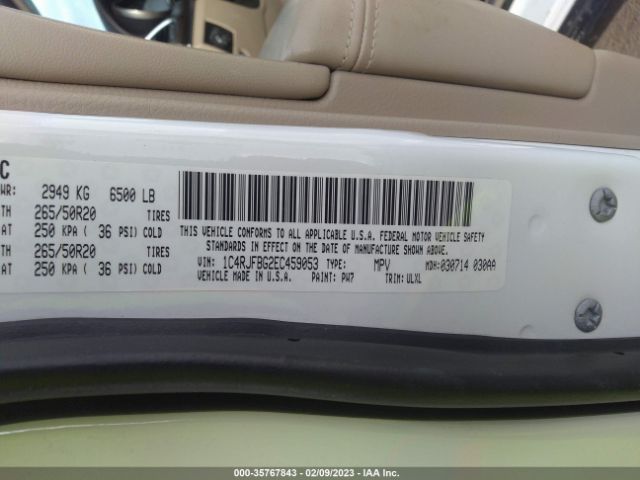 1C4RJFBG2EC459053 Jeep Grand Cherokee Limited