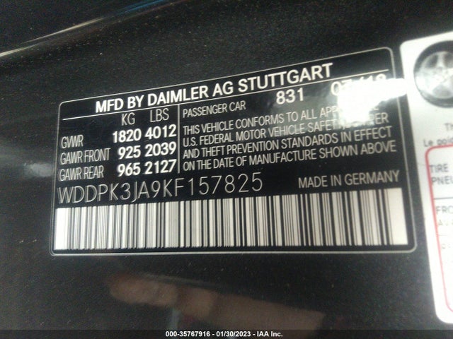 2019 Mercedes-Benz SLC-Class, VIN: WDDPK3JA9KF157825