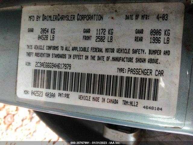 2C3AE66G94H617979 Chrysler 300M