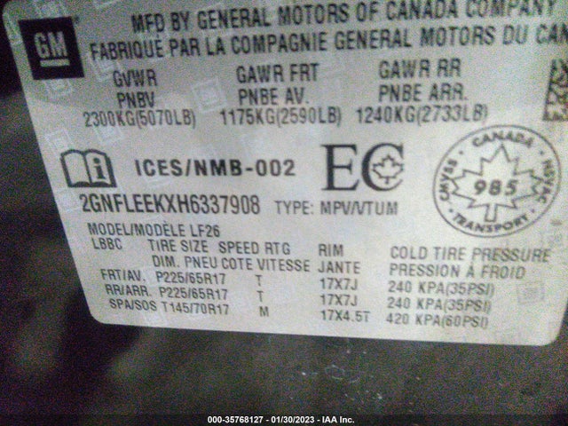 Chevrolet EQUINOX LS 2017 2GNFLEEKXH6337908 Image 11