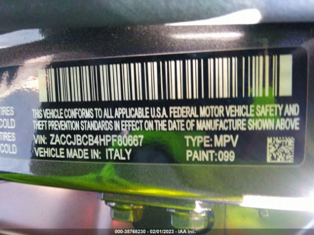 ZACCJBCB4HPF80667 Jeep Renegade Trailhawk