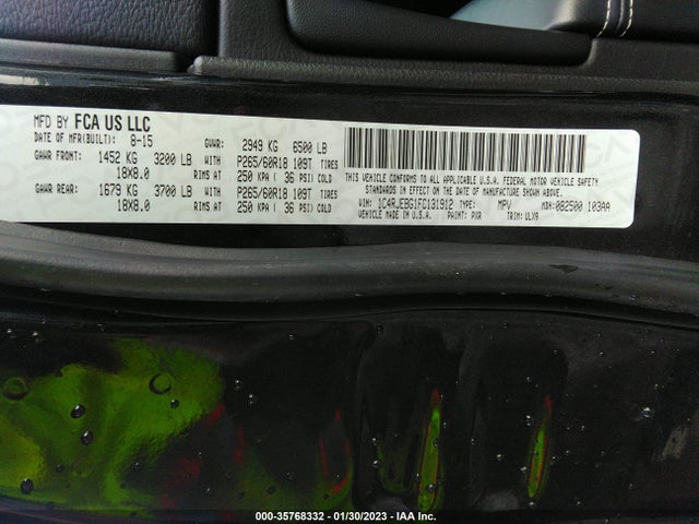 2015 Jeep Grand Cherokee, VIN: 1C4RJEBG1FC131912