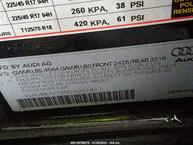 WAUBEAFM4DA002857 Audi A3 PREMIUM