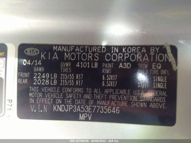 KNDJP3A53E7735646 KIA SOUL +