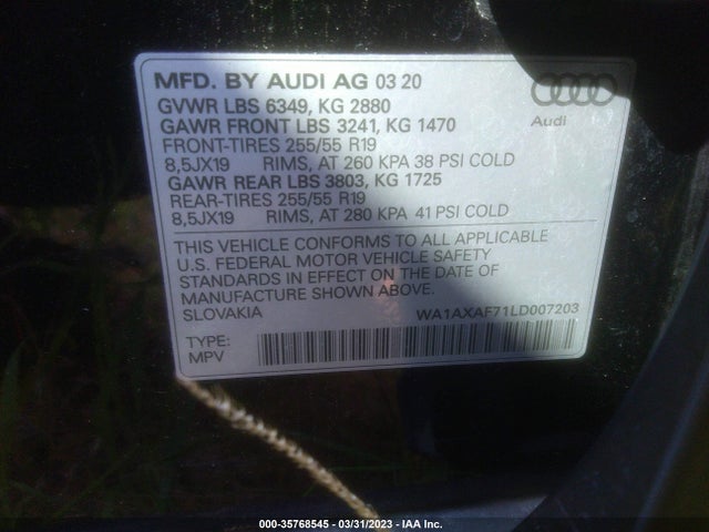 2020 Audi Q7, VIN: WA1AXAF71LD007203