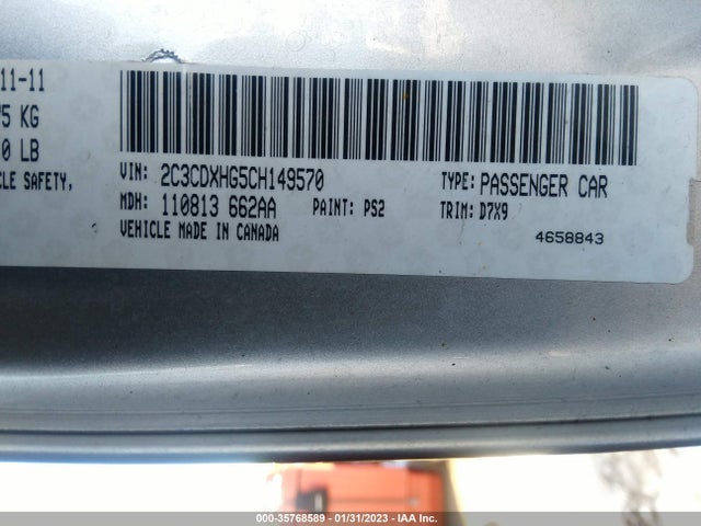 Dodge Charger Sxt 2012 2C3CDXHG5CH149570 Image 10