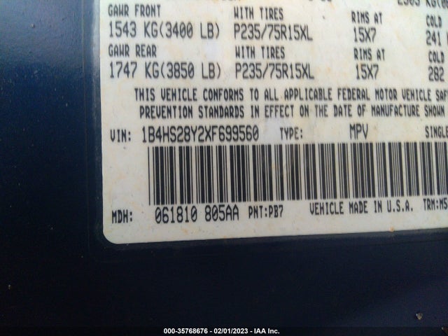 Dodge Durango 1999 1B4HS28Y2XF699560 Image 10